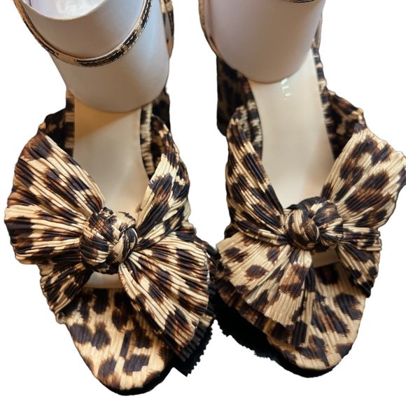 NEW Loeffler Randall Size 8 Women's Camellia Knotted Leopard Sandal - Chocolate - Picture 5 of 9